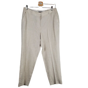 Talbots Women Slim Ankle Curvy Linen High Rise Casual Pants